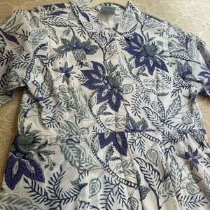 Elegant Floral Maxi Dress in Blue and Purple